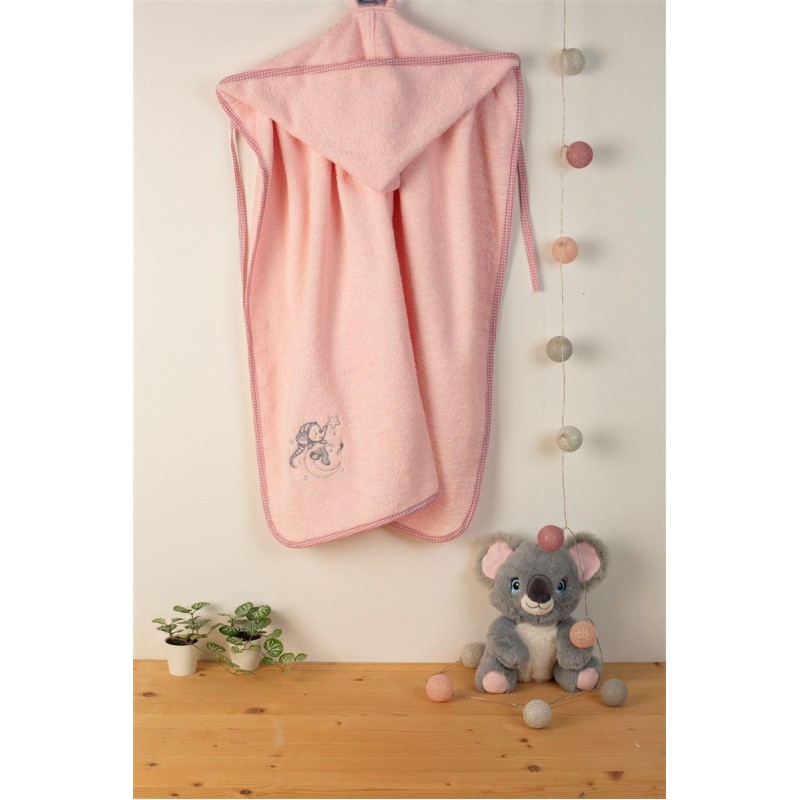 ΚΑΠΑ Με Κέντημα bebe Dreaming Elephant 167 75X85 Ροζ 100% Cotton