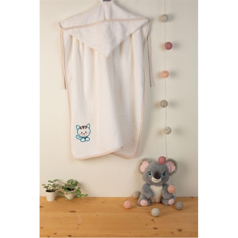 ΚΑΠΑ Με Κέντημα bebe Kitty 137 75X85 Λευκό 100% Cotton