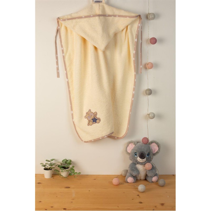 ΚΑΠΑ Με Κέντημα bebe Star Bear 153 75X85 Εκρού 100% Cotton