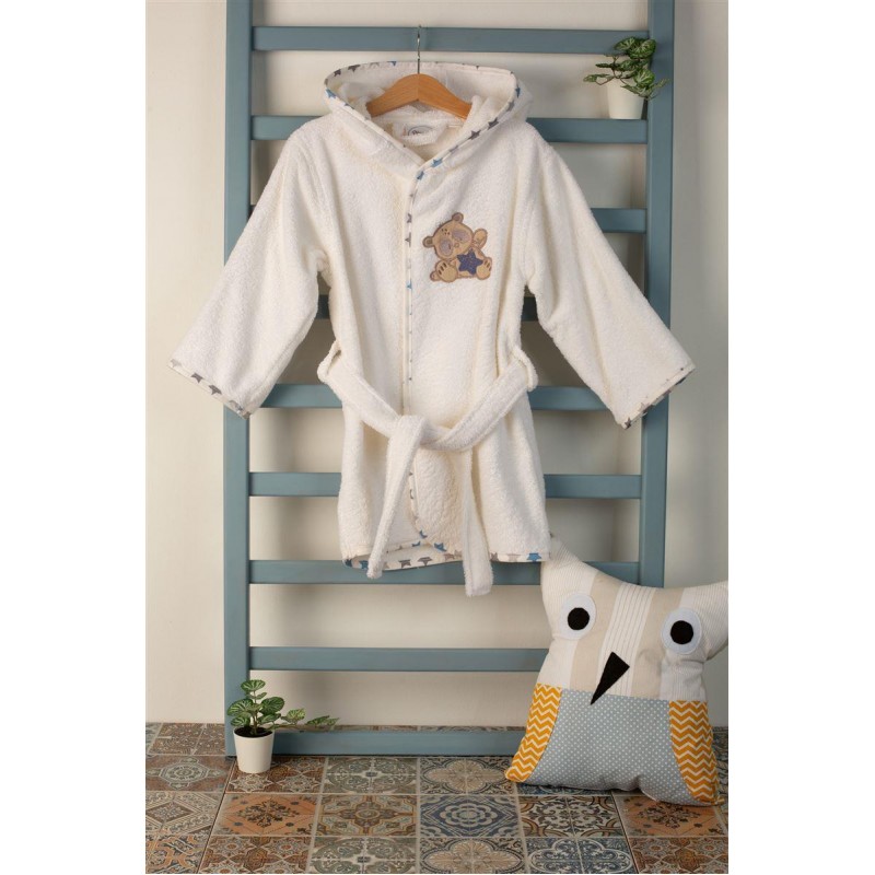 ΜΠΟΥΡΝΟΥΖΙ Με Κέντημα bebe Star Bear 152 SIZE:02 Λευκό 100% Cotton