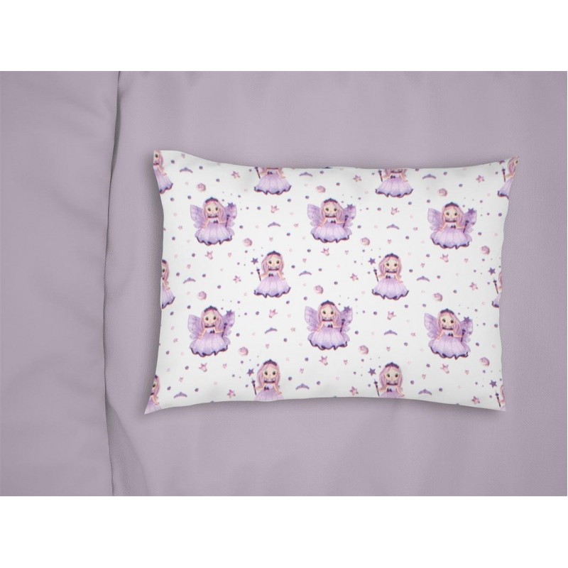 ΜΑΞΙΛΑΡΟΘΗΚΗ ΕΜΠΡΙΜΕ bebe Fairy 86 35X45 White-Lilac 100% Cotton Flannel