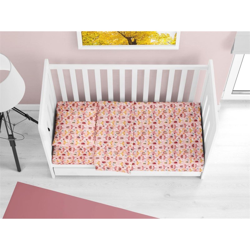 ΚΑΤΩΣΕΝΤΟΝΟ ΜΕ ΛΑΣΤΙΧΟ bebe Fox 52 0,70X1,40X0,15 Coral 100% Cotton Flannel