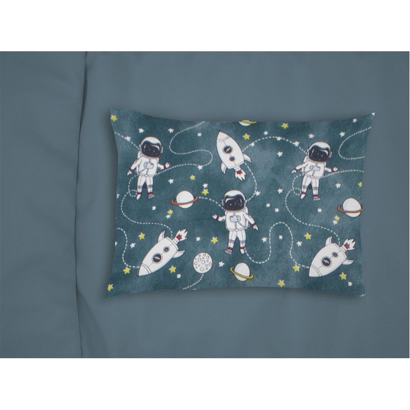 ΜΑΞΙΛΑΡΟΘΗΚΗ ΕΜΠΡΙΜΕ bebe Galaxy Travel 91 35X45 Petrol 100% Cotton Flannel