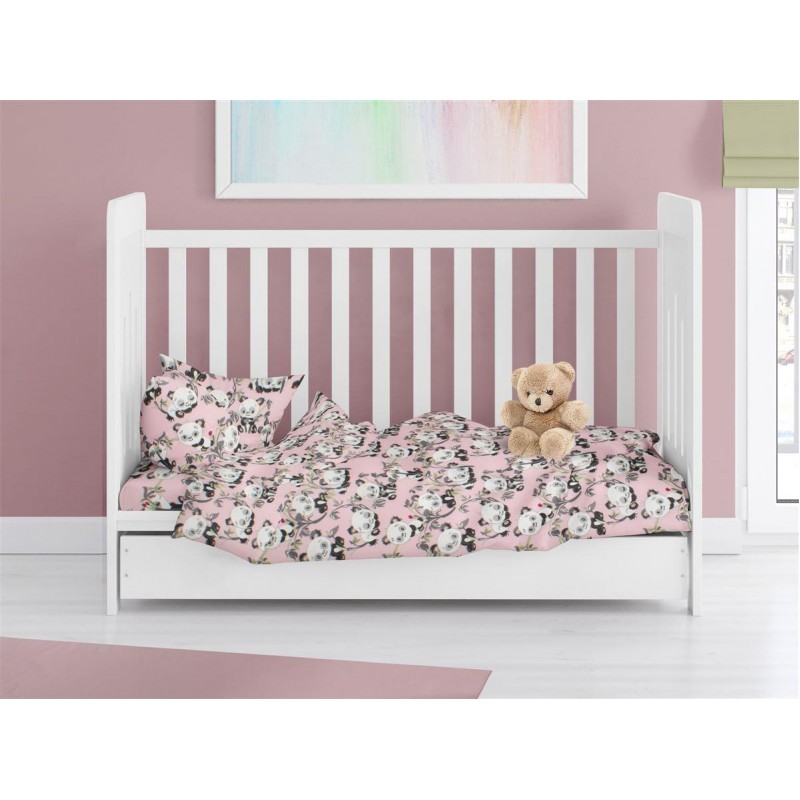 ΠΑΠΛΩΜΑΤΟΘΗΚΗ ΕΜΠΡΙΜΕ bebe Panda Bear 97 120X160 Pink 100% Cotton Flannel