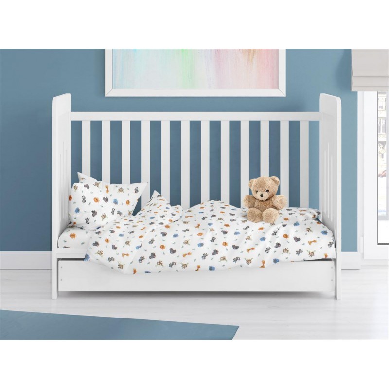 ΠΑΠΛΩΜΑΤΟΘΗΚΗ ΕΜΠΡΙΜΕ bebe Zoo 29 120X160 White 100% Cotton Flannel