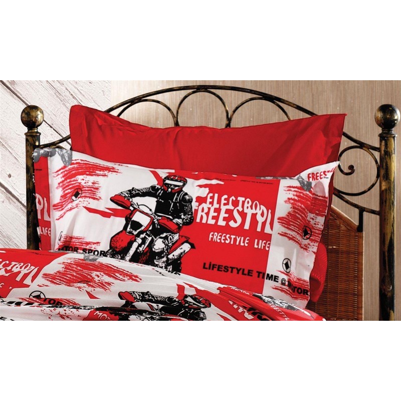 ΜΑΞΙΛΑΡΟΘΗΚΗ ΕΜΠΡΙΜΕ kids Motocross 288 50X70 Red 70/30 Cott/Pol