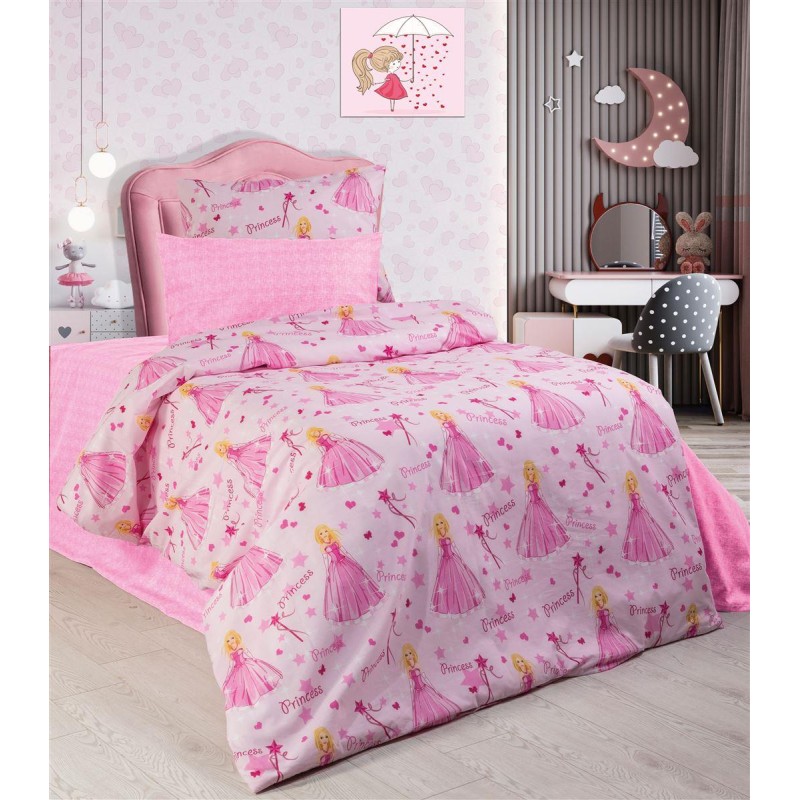 ΠΑΠΛΩΜΑΤΟΘΗΚΗ ΕΜΠΡΙΜΕ kids Princess 392 160X240 Pink 70/30 Cott/Pol