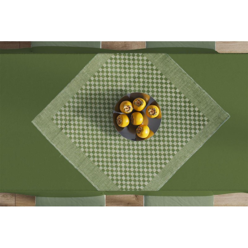 Καρέ Chequered 68X68 Green 50/50 Cott/Linen