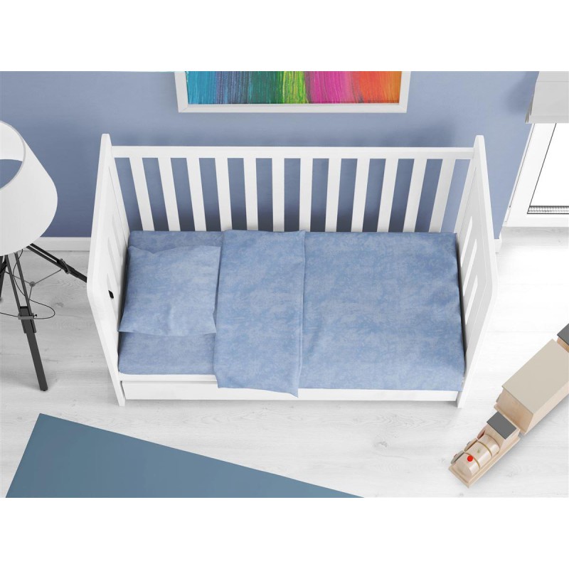 Κατωσέντονο με Λάστιχο bebe Premium Shadow 614 0,70X1,40X0,15 Sky Blue 100% Cotton