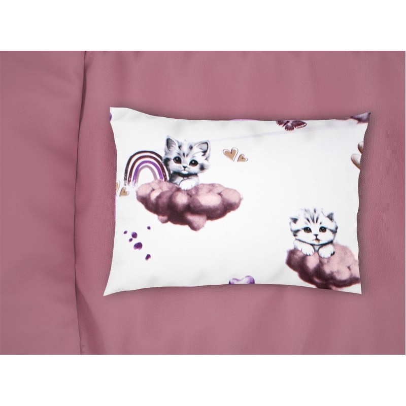 Μαξιλαροθήκη Εμπριμέ bebe Kitten 561 35X45 Mauve 100% Cotton