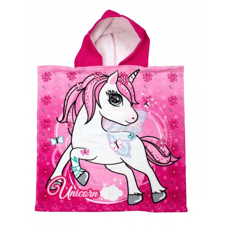 Πόντσο Θαλάσσης Quick Dry Unicorn 24 50X100 Pink 100% Microfiber