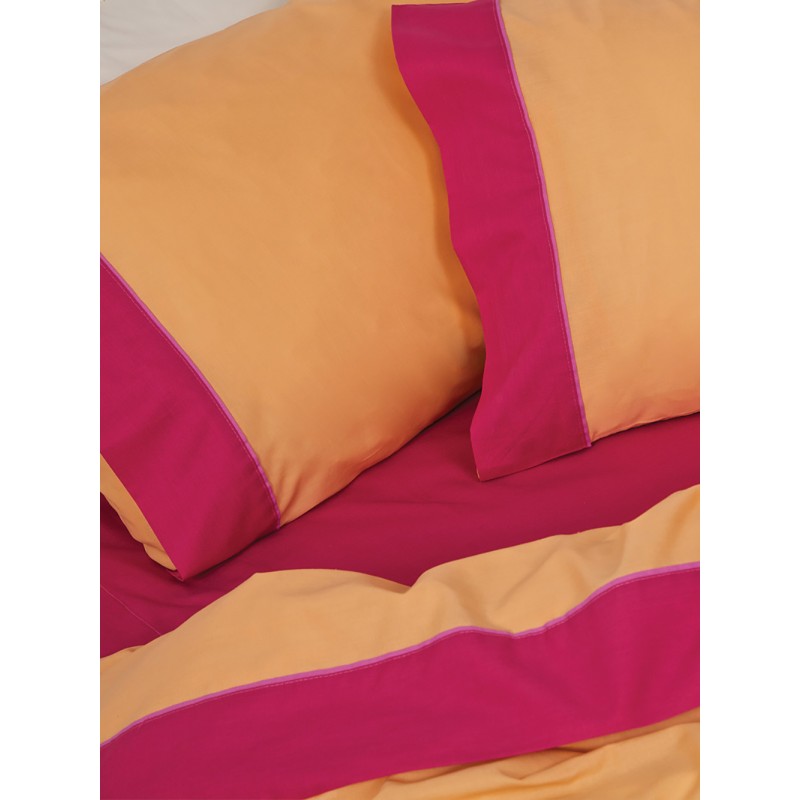 Σετ Κουβερλι Υπέρδιπλο 240x250 COLOUR BLOCKING APRICOT/FUCHSIA