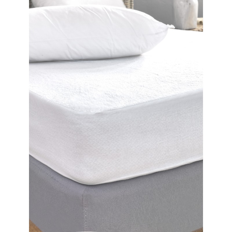 Κάλυμμα King size White Comfort 180x200+35 TERRY WATERPROOF