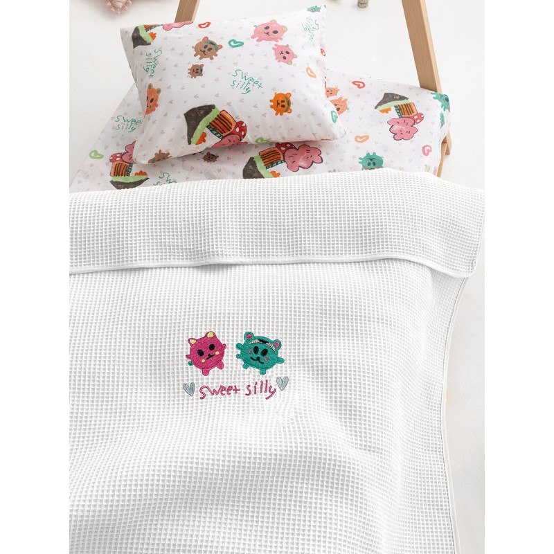 Κουβέρτα Πικέ Κούνιας Baby Blankets 100x150 CANDY/2 WHITE