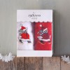 CHRISTMAS TERRY GIFT SET (4 ΧΙΟΝΑΝΘΡΩΠΟΣ) ΧΕΡΙΩΝ 2Χ(30Χ50) ΚΟΚΚΙΝΟ-ΛΕΥΚΟ