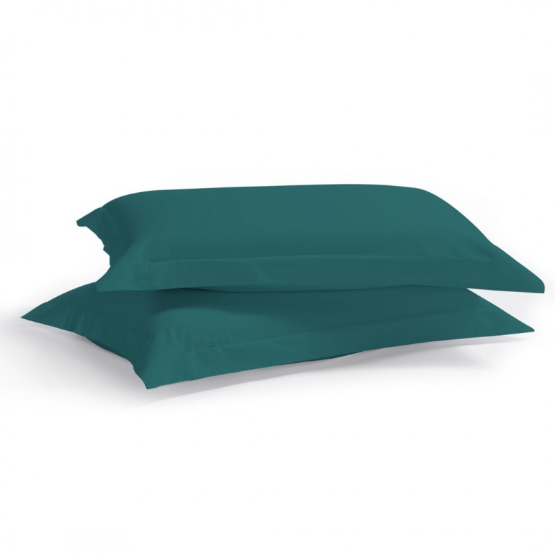 Aslanis Home Plain Satin Σετ Μαξιλαροθήκες 50x70 Emerald Spring