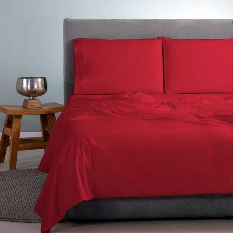 Aslanis Home Σετ Σεντόνια 4τμχ 250x270 Red Chilli 118 Cotton Satin