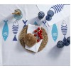 Nef-Nef Καρέ Τραπεζομάντηλο Fishes White / Blue 140x140εκ. 028118