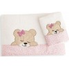 Dimcol Σετ Πετσέτες Sleeping Bear Cub 1212115801701219 12 White-Pink 2τμχ