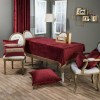 Teoran Τραπεζομάντηλο 140x140 Velvet 10 Bordo Με Κρόσια