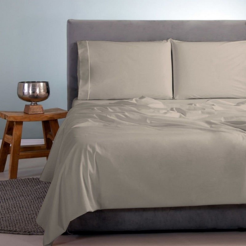 Aslanis Home Σετ Σεντόνια Υπέρδιπλά 250x270εκ. Cotton-Satin 4τμχ. Sand