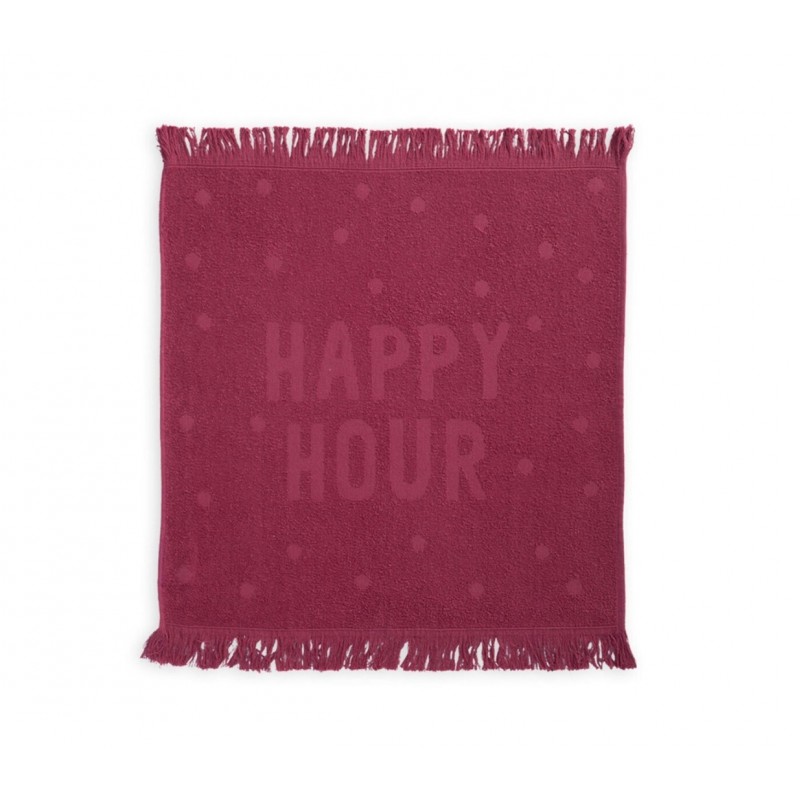 Nef-Nef Happy Hour Ποτηρόπανο από 100% Βαμβάκι Wine Red 50x50cm