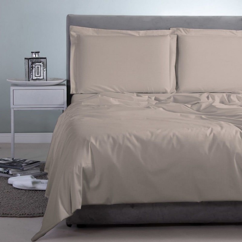 Aslanis Home Σετ Υπέρδιπλα Σεντόνια 250x270εκ. Cotton-Satin Χακί